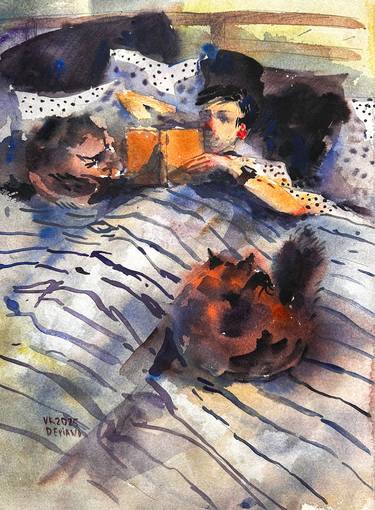 Original Figurative Men Painting by Varvara Kurakina
