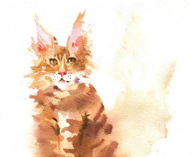 Original Cats Painting by Varvara Kurakina