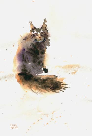 Print of Figurative Cats Paintings by Varvara Kurakina