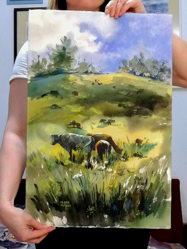 Original Expressionism Animal Painting by Varvara Kurakina