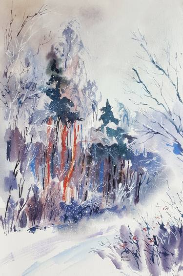 Original Abstract Tree Paintings by Varvara Kurakina