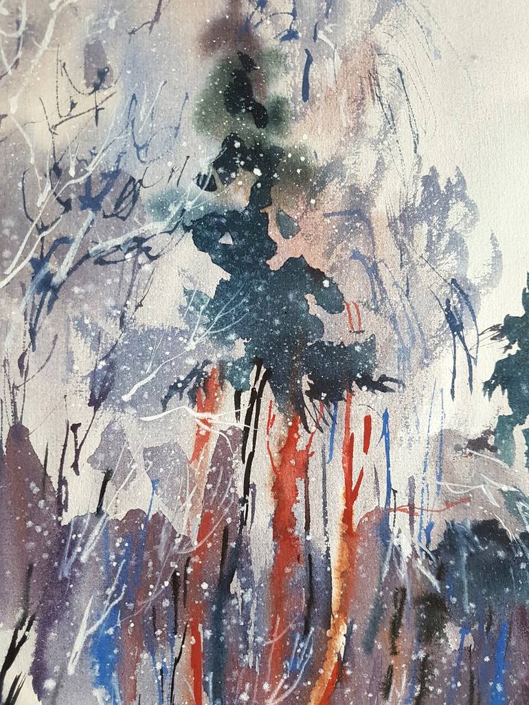 Original Abstract Tree Painting by Varvara Kurakina