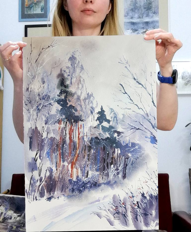 Original Abstract Tree Painting by Varvara Kurakina