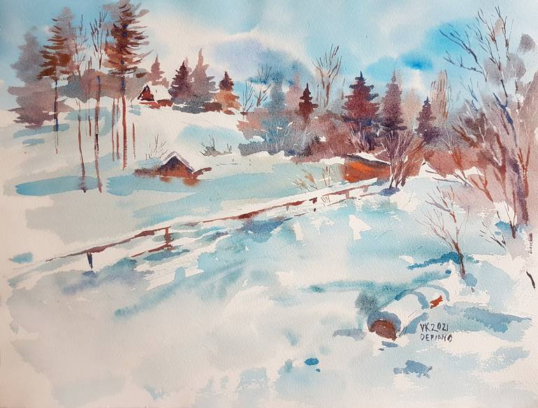 Frosty day Painting by Varvara Kurakina | Saatchi Art
