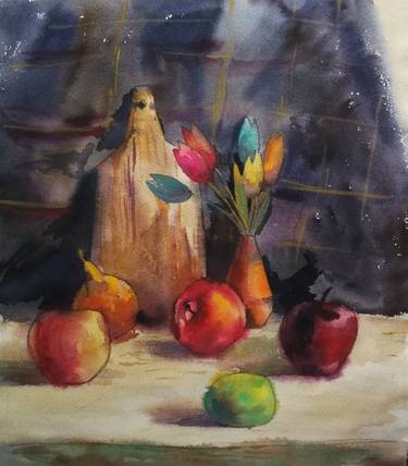 Print of Expressionism Still Life Paintings by Varvara Kurakina