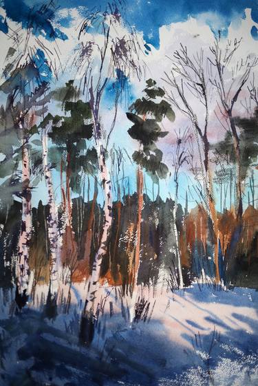 Original Abstract Tree Paintings by Varvara Kurakina
