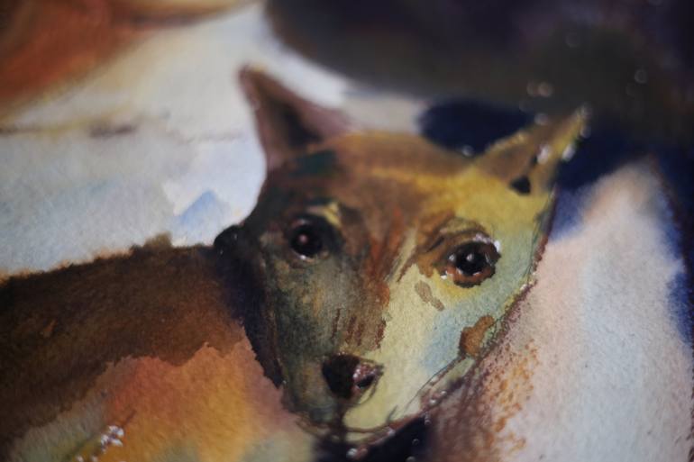 Original Expressionism Dogs Painting by Varvara Kurakina
