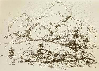 Original Fine Art Landscape Drawings by Varvara Kurakina