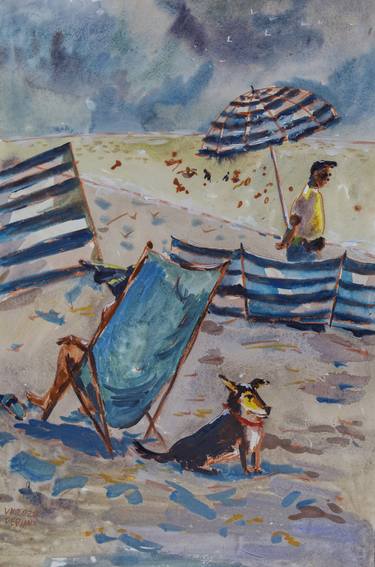 Original Figurative Beach Paintings by Varvara Kurakina