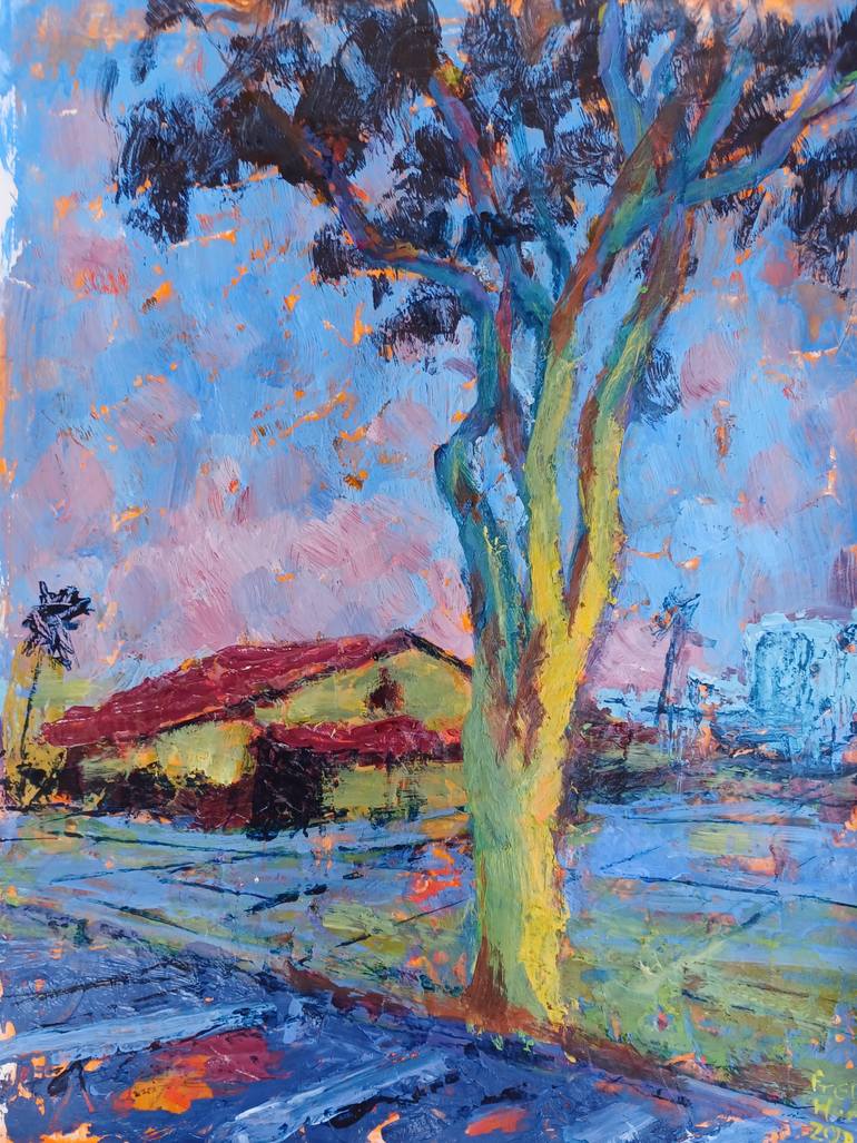 Original Impressionism Landscape Painting by Frederick Hurd