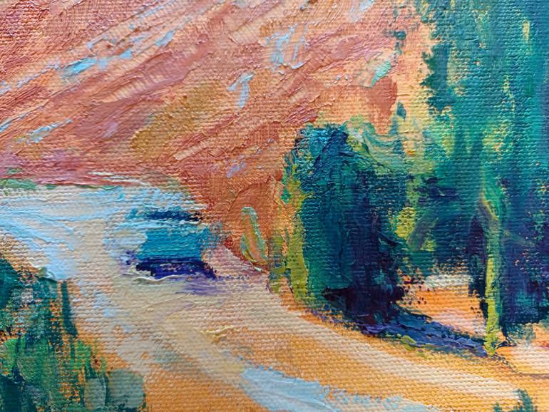 Original Impressionism Landscape Painting by Frederick Hurd