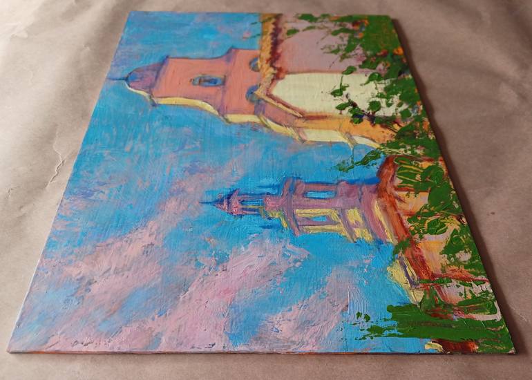 Original Documentary Architecture Painting by Frederick Hurd