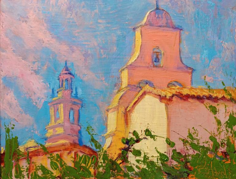 Original Documentary Architecture Painting by Frederick Hurd