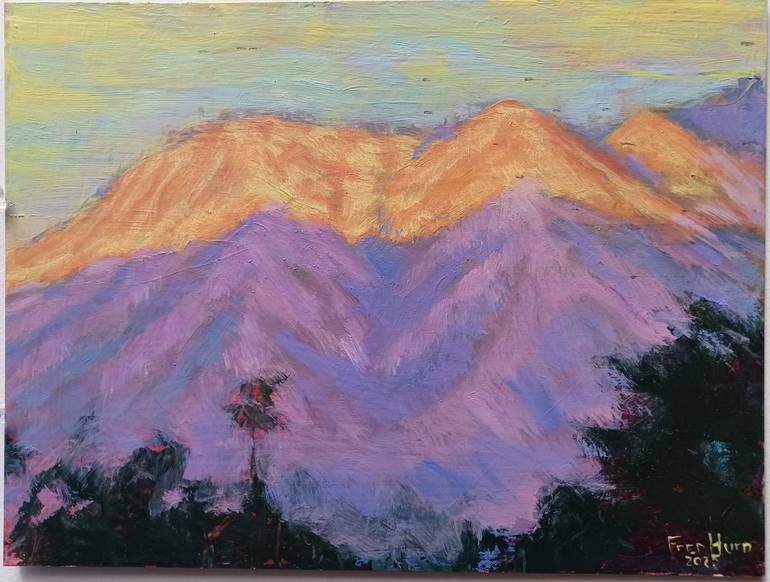 Original Impressionism Landscape Painting by Frederick Hurd