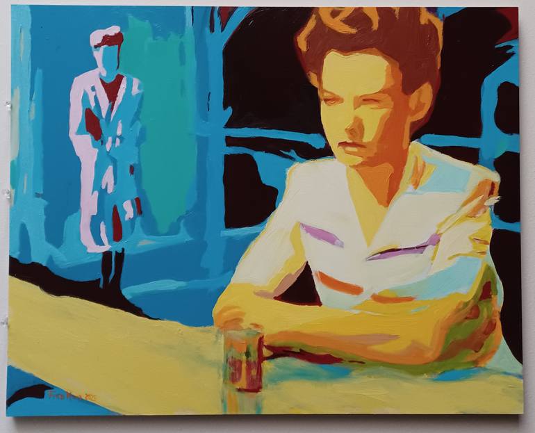 Original Abstract People Painting by Frederick Hurd