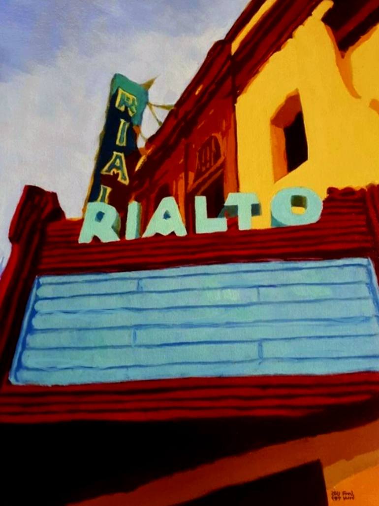 Original Art Deco Architecture Painting by Frederick Hurd