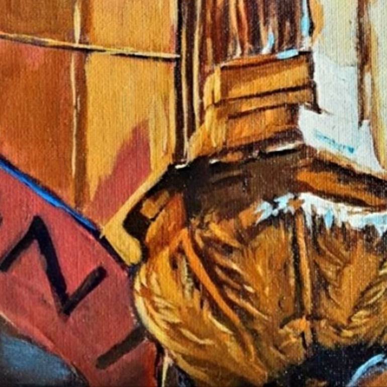 Original Documentary Architecture Painting by Frederick Hurd