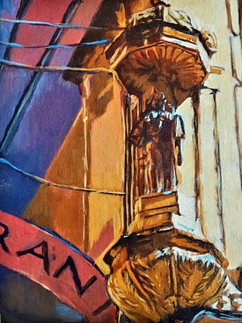 Original Documentary Architecture Painting by Frederick Hurd