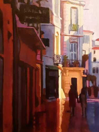 Original Figurative Cities Paintings by Frederick Hurd