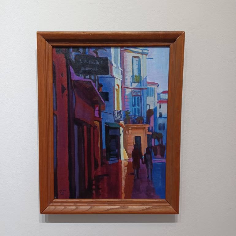 Original Figurative Cities Painting by Frederick Hurd
