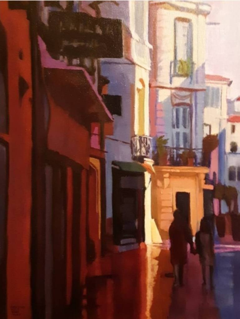 Original Documentary Cities Painting by Frederick Hurd