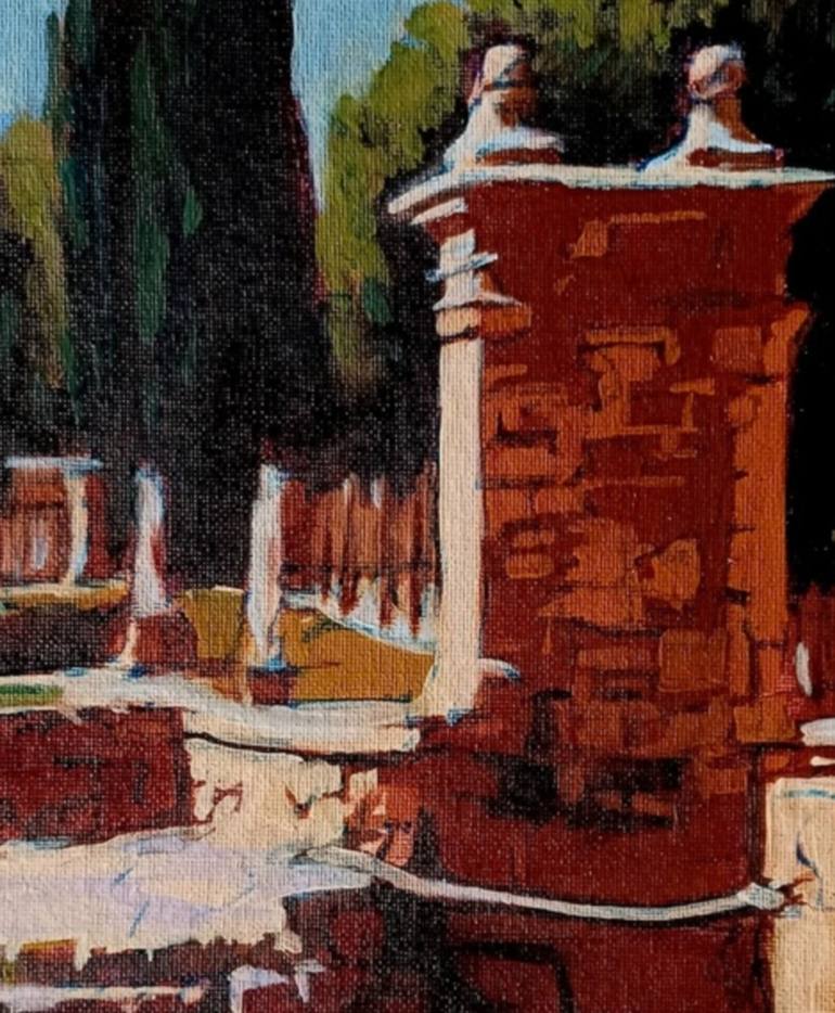 Original Documentary Garden Painting by Frederick Hurd