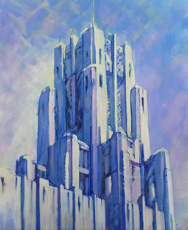 Original Art Deco Architecture Paintings by Frederick Hurd
