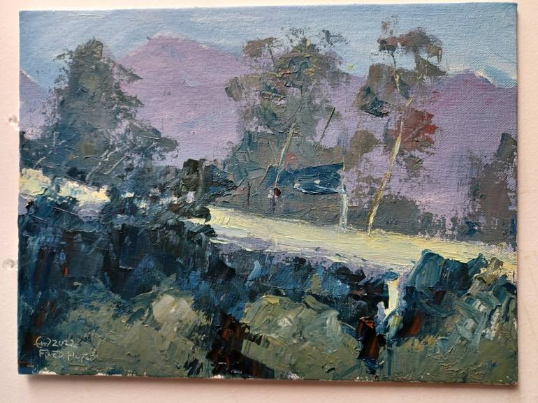 Original Documentary Landscape Painting by Frederick Hurd