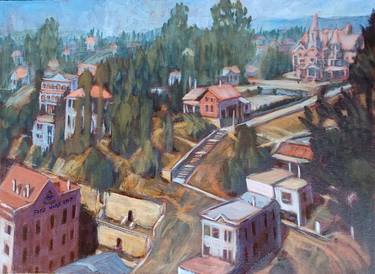 Original Documentary Cities Paintings by Frederick Hurd