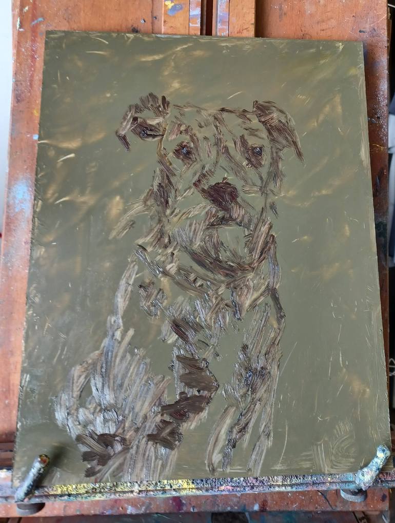 Original Expressionism Dogs Painting by Frederick Hurd