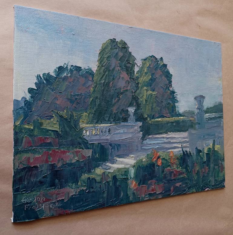 Original Documentary Garden Painting by Frederick Hurd