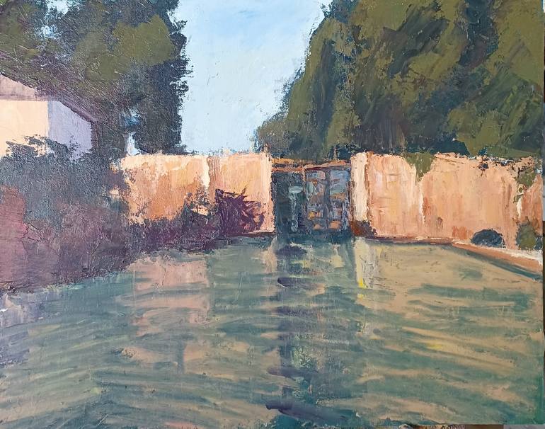 Original Impressionism Water Painting by Frederick Hurd