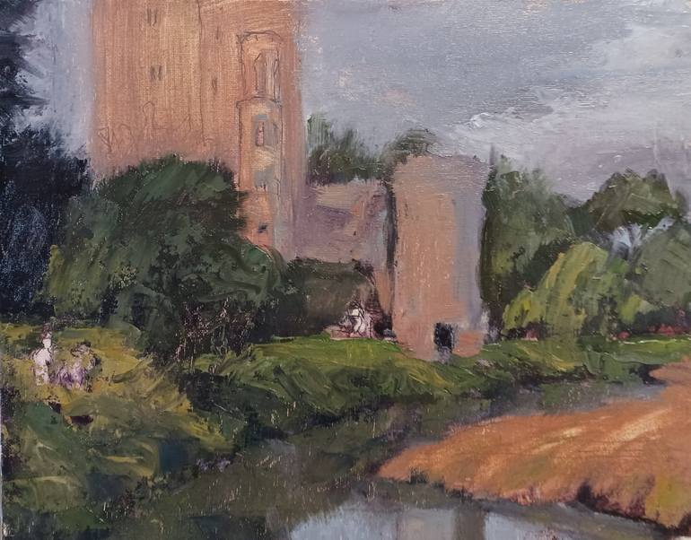 Original Impressionism Landscape Painting by Frederick Hurd