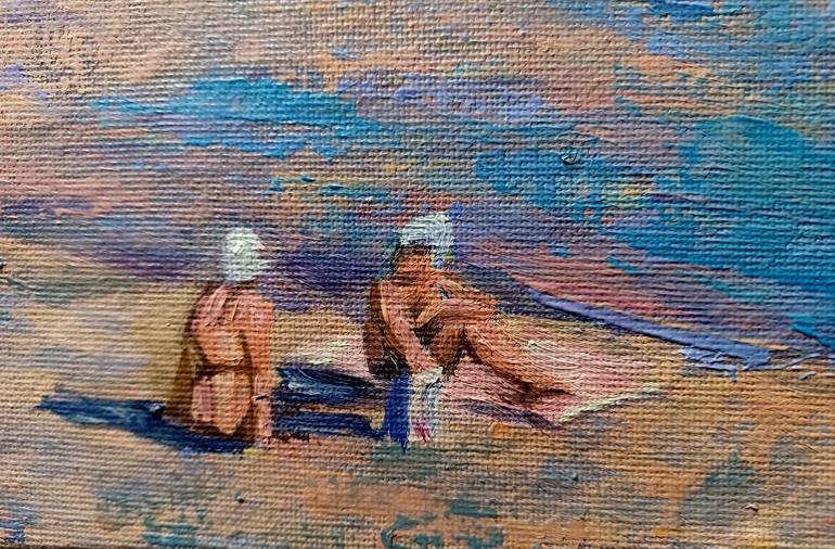 Original Documentary Beach Painting by Frederick Hurd
