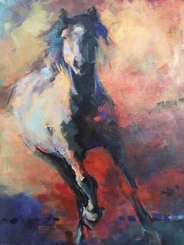 Print of Impressionism Horse Paintings by Nancy Long