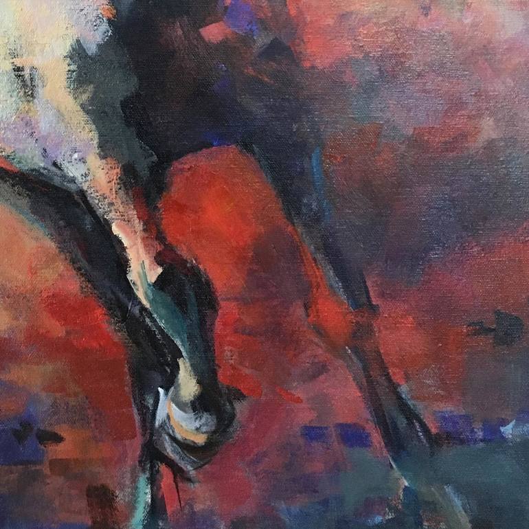 Original Impressionism Horse Painting by Nancy Long