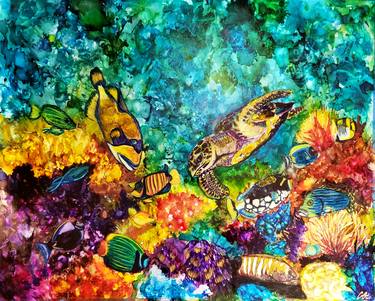 Print of Abstract Fish Paintings by Cassandra Clark