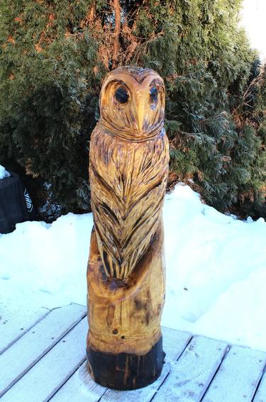 Barn Owl Chainsaw Sculpture thumb