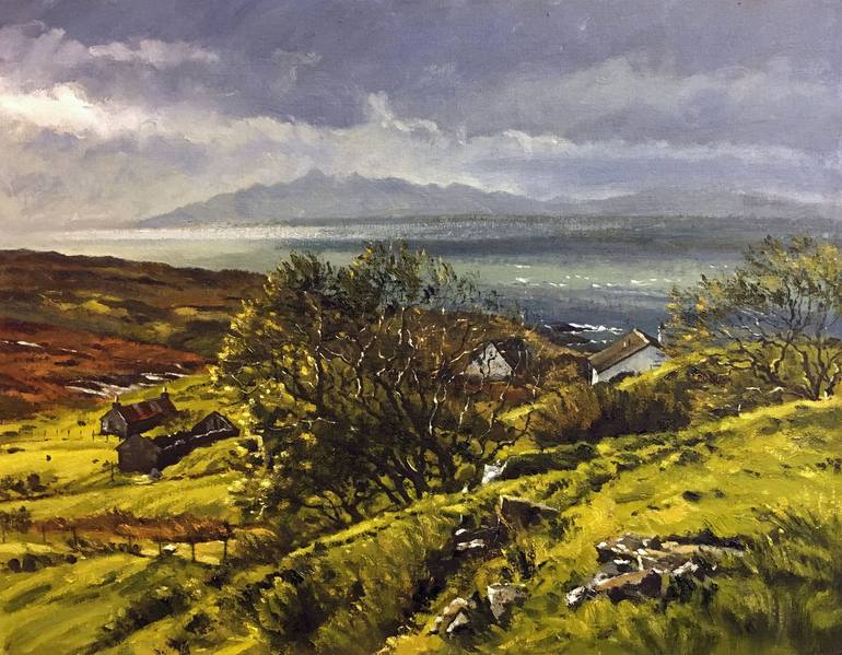 Original Landscape Painting by Mark Mclaughlin | Figurative Art on Other | Elgon, Morning light. Isle of Skye