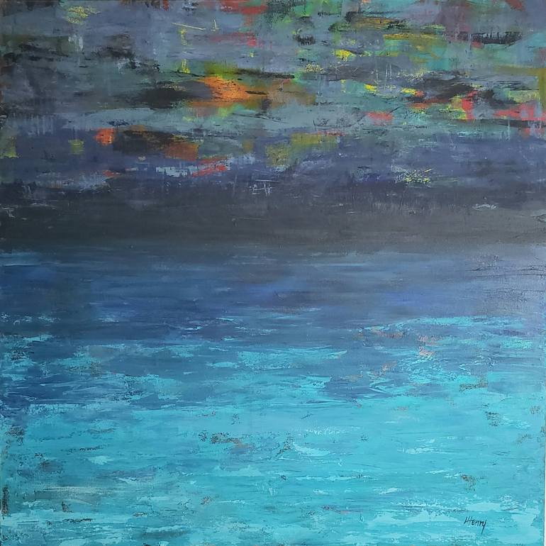 Original Abstract Seascape Painting by Laurie Henry