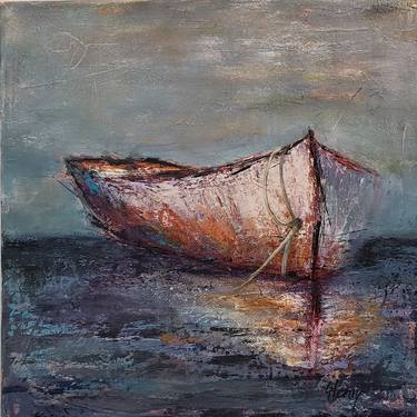 Dory - rowboat on water original painting thumb