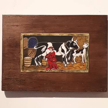 Print of Cows Paintings by Lynda Miller Baker