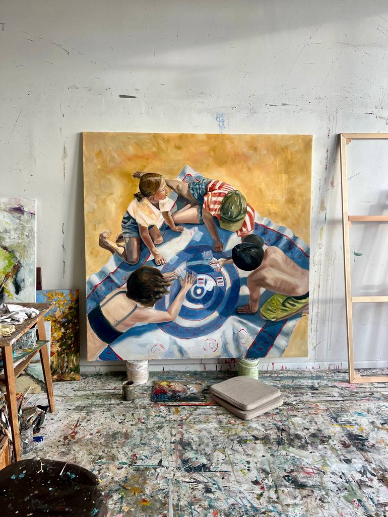 Original Figurative Beach Painting by Egle Kurlianskaite