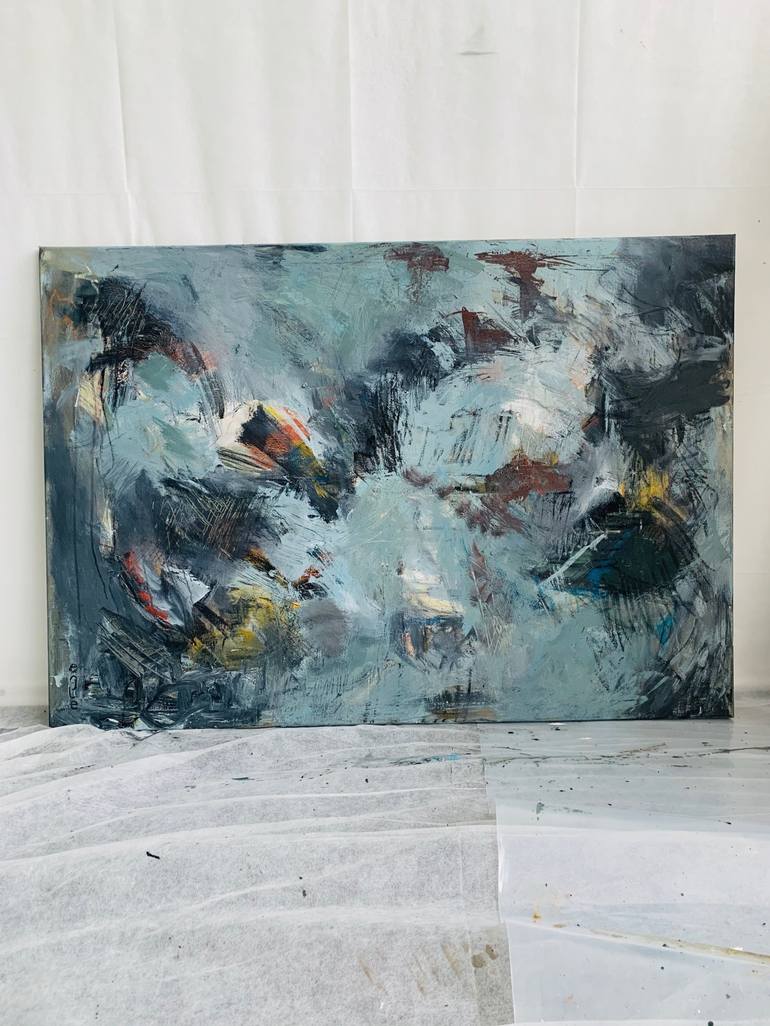 Original Abstract Expressionism Abstract Painting by EGLE KURLIANSKAITE