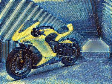 Original Motorbike Painting by Richard Moore