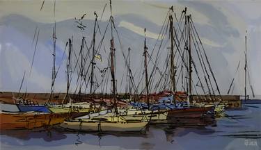 Print of Yacht Paintings by Elena Hlavenchuk