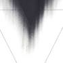 This drawing is graphite and black lithograph crayon on cream etching paper. The triangle has exact dimensions refined over years and evokes feelings of power and certainty. My search for iconic forms has roots in my larger investigation into the essence of what is essentially human apart from civilization.