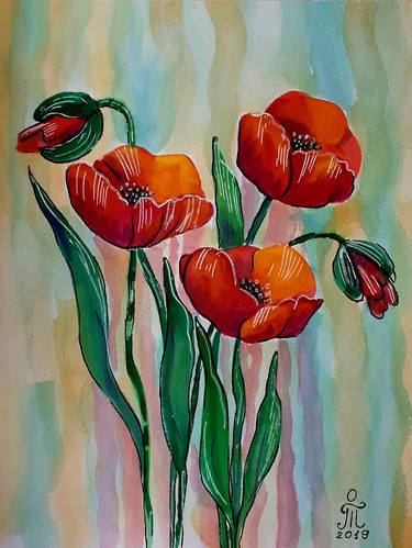 Original Abstract Floral Paintings by Tatyana Orlovetskaya