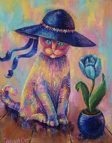 Print of Modern Cats Paintings by Tatyana Orlovetskaya