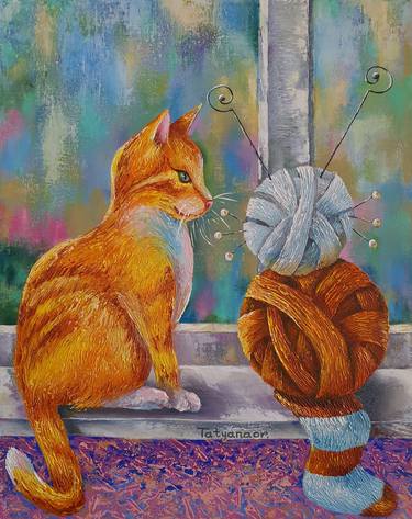 Print of Pop Art Cats Paintings by Tatyana Orlovetskaya
